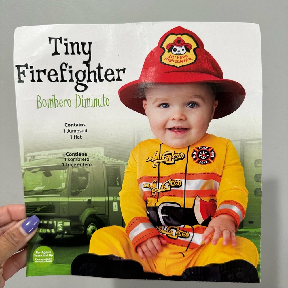 Tiny Firefighter Costume Size 12 - Months